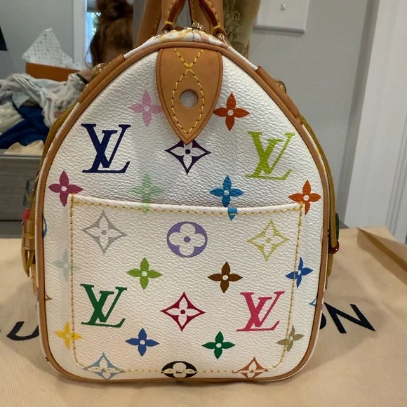 Louis Vuitton X Murakami Vintage Multicolor Fringe Speedy 25 Handbag - Picture 6 of 10